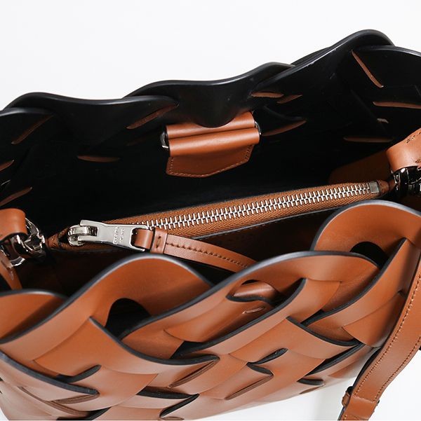 プラダ 編み込みモチーフハンドバッグ 偽物 1BA290VOOO BROWN