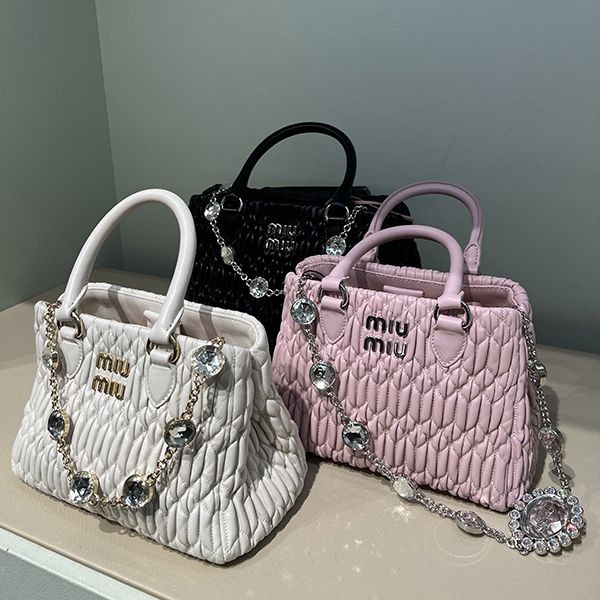 ミュウミュウ ショルダー 偽物☆NAPPA CRYSTAL (5BA251)