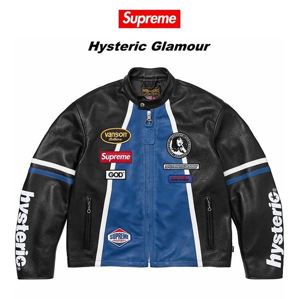 【シュプリーム Hysteric Glamour 偽物】 Vanson Leathers ジャケット ブラック hg0219