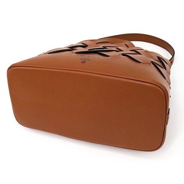 プラダ 編み込みモチーフハンドバッグ 偽物 1BA290VOOO BROWN