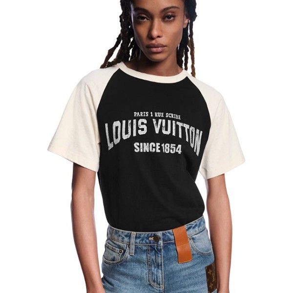 ルイヴィトン シグネチャー バーシティTシャツ コピー 黒 1AGPHA