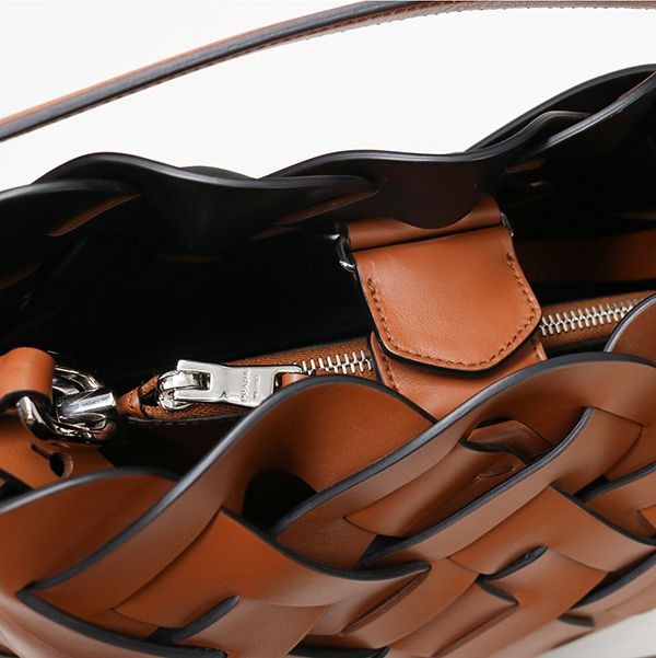 プラダ 編み込みモチーフハンドバッグ 偽物 1BA290VOOO BROWN