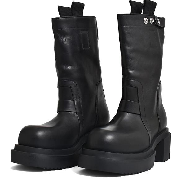 人気No1★リックオウエンス 偽物 Runway Pull On Bogun Boots ブーツ ブラック