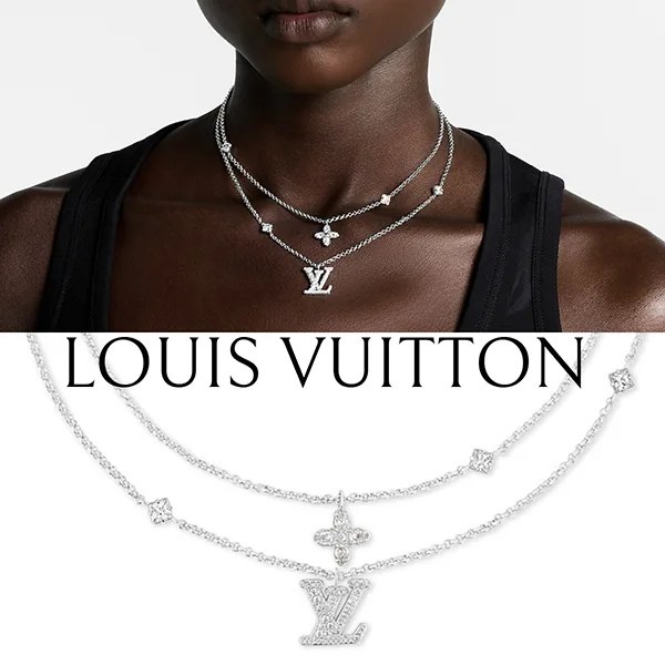 国内完売*ルイヴィトン*Lady LV シルバーパラジウム ネックレス コピー M02515