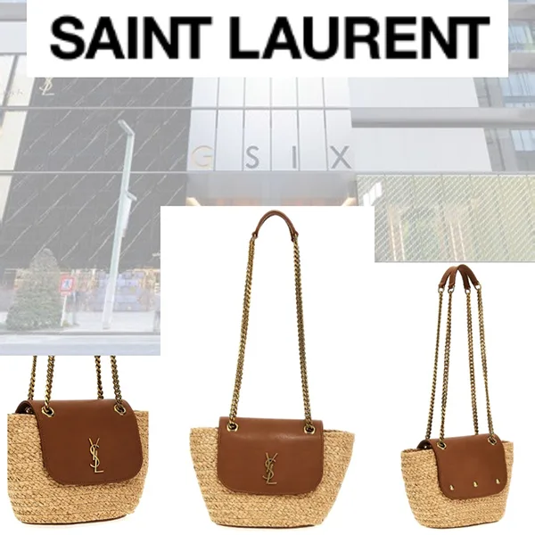 高品質サンローラン ミニMANONラフィアバスケットバッグ パロディ ysl99581
