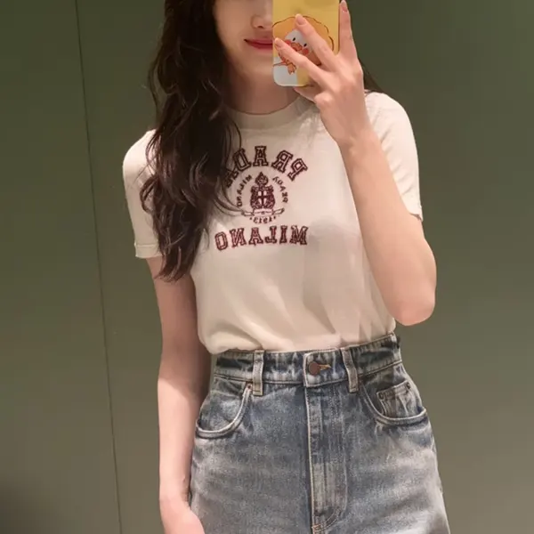 数量限定版！プラダ カシミヤ インターシャ Tシャツ ウィメンズ P24M2M