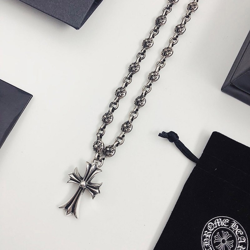 クロムハーツ ネックレス 偽物 ＣＨクロス＆1ボールチェーン 20" 50cm chromehearts2025