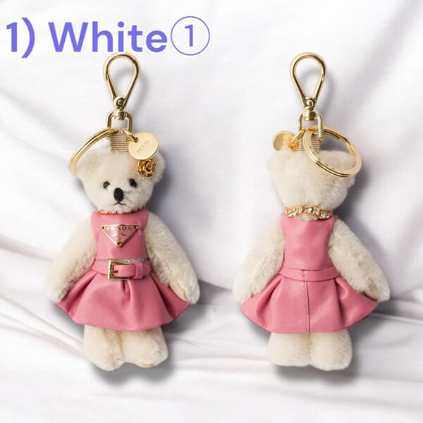 ギフトに プラダ 偽物 メタルリング付 Teddy バッグチャーム キーホルダー 1TO0