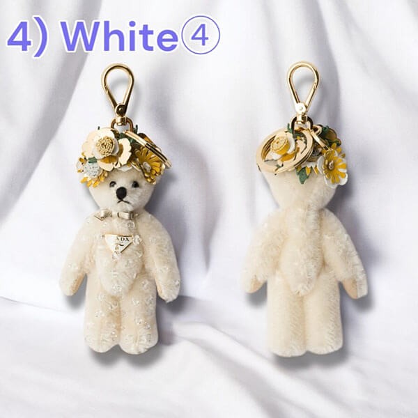 ギフトに プラダ 偽物 メタルリング付 Teddy バッグチャーム キーホルダー 1TO0