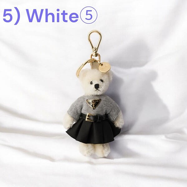 ギフトに プラダ 偽物 メタルリング付 Teddy バッグチャーム キーホルダー 1TO0