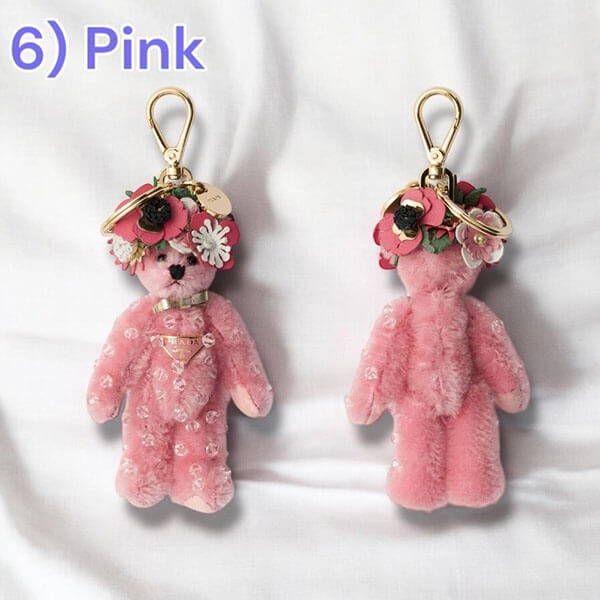 ギフトに プラダ 偽物 メタルリング付 Teddy バッグチャーム キーホルダー 1TO0