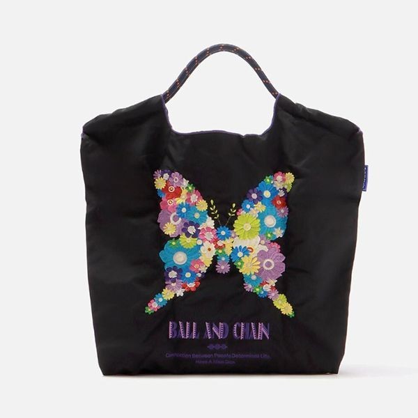 ボールアンドチェーン 偽物 スヌーピー バタフライ刺繍 エコバッグ lp25031802