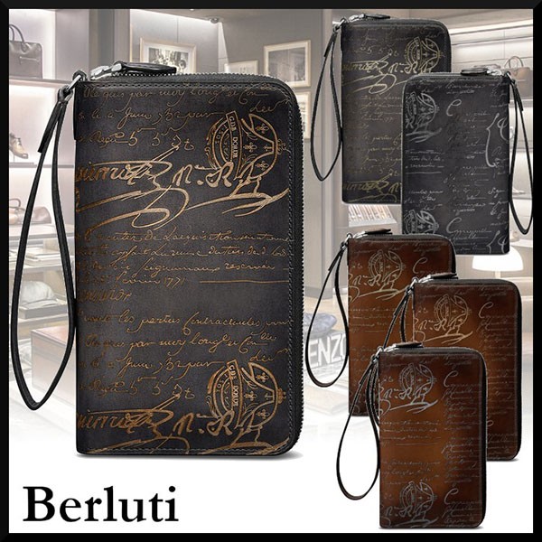 ベルルッティ  偽物 BERLUTI GOLD/SILVER パティーヌ タリ ロング ジップウォレット