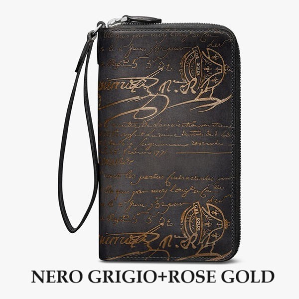 ベルルッティ  偽物 BERLUTI GOLD/SILVER パティーヌ タリ ロング ジップウォレット