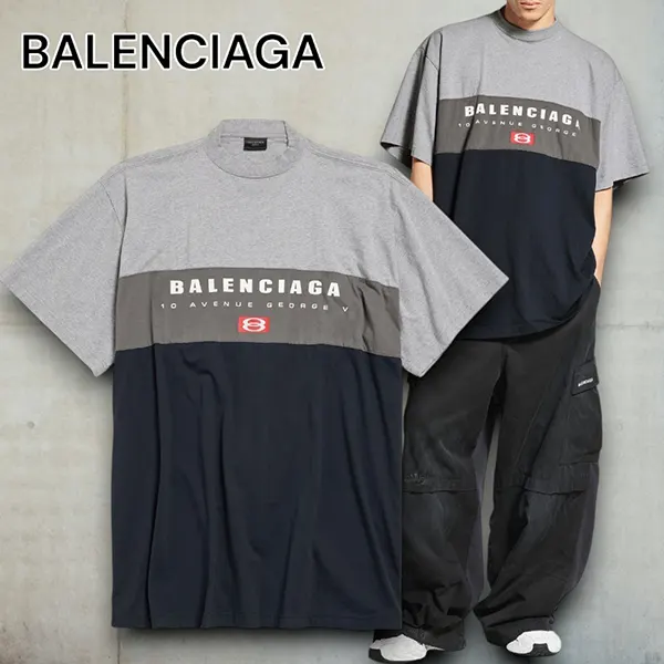 確保済み！バレンシアガ Tシャツ n級品 ロゴ 半袖 ブロック 744439TSVB11300