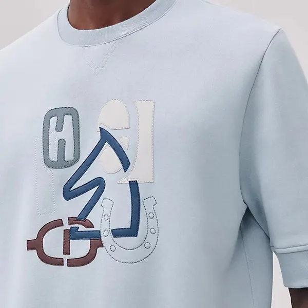 エルメス レザーパッチTシャツ 激安《Hパズル》コットン H557800HA67