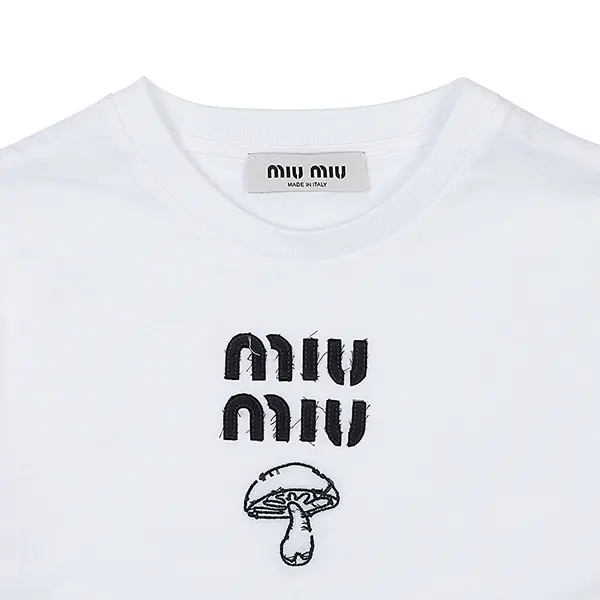 ミュウミュウ ロゴ コットン Tシャツ コピー MJN495