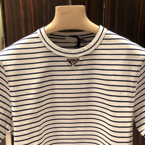 プラダ コットンTシャツ 偽物 ボーダー UJN824