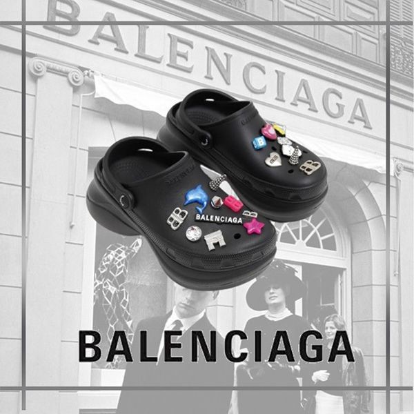 厚底☆バレンシアガ Crocs ミュール 偽物 Jibbitz
