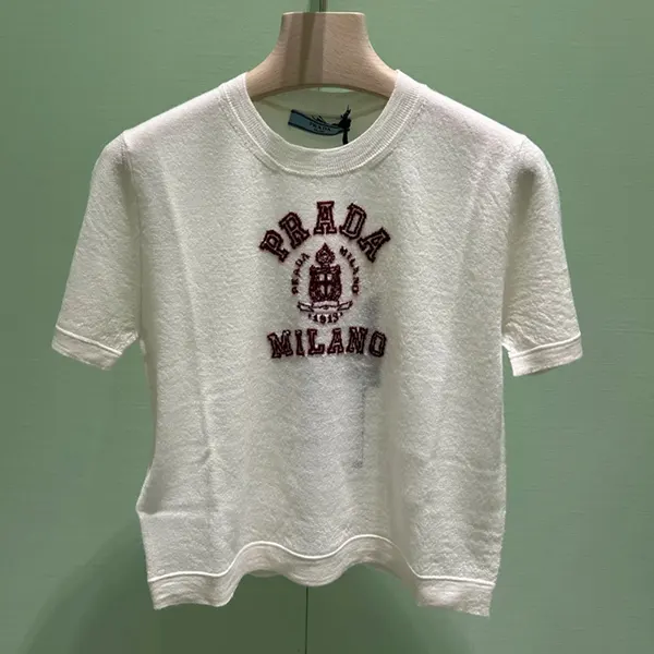 数量限定版！プラダ カシミヤ インターシャ Tシャツ ウィメンズ P24M2M