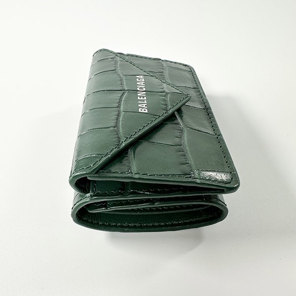 最新で絶対欲しい！バレンシアガ クロコ 三つ折り ペーパー ミニ財布 偽物 3914461U6QN4617