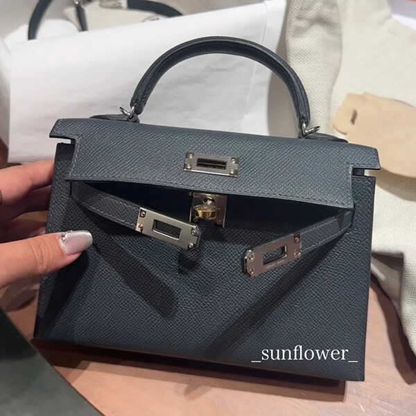 エルメス ミニケリー コピー Kelly ノワール シルバー/ゴールド 金具