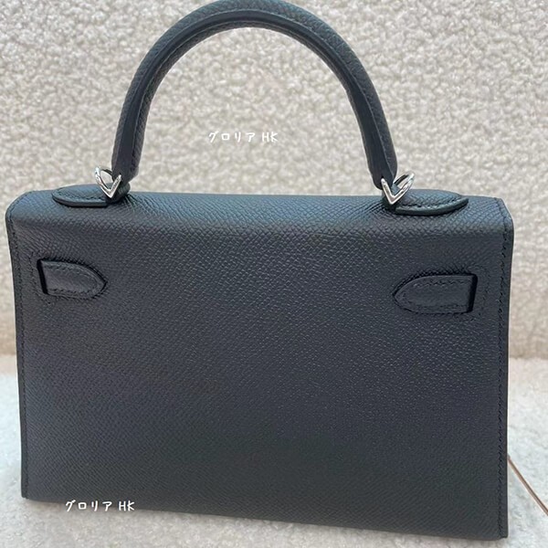 エルメス ミニケリー コピー Kelly ノワール シルバー/ゴールド 金具