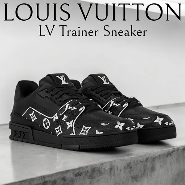新作メンズ ルイヴィトン 偽物 LV トレイナー スニーカー モノクロモノグラム レザー 1AHTOR