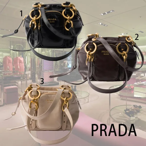 速達発送プラダ 並行輸入品 Dangle レザー トップハンドル ミニバッグ 3色 pld3251155