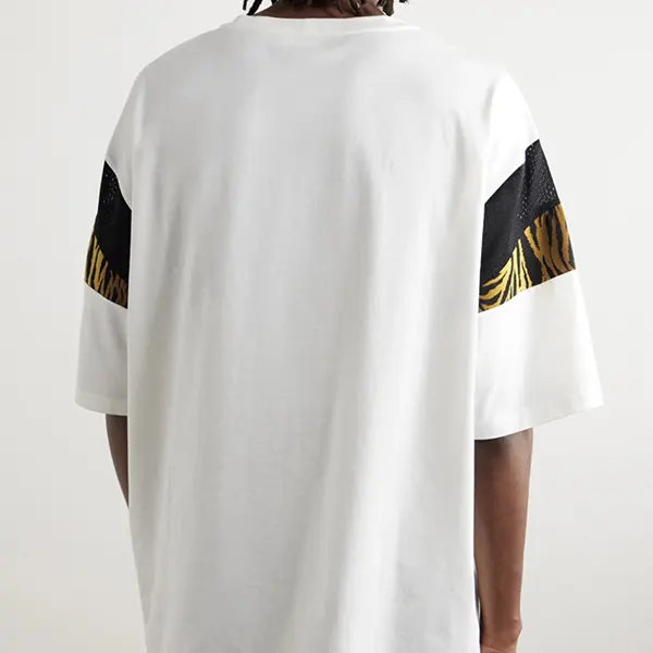 セリーヌ ロゴプリント メッシュトリム Tシャツ w25042401