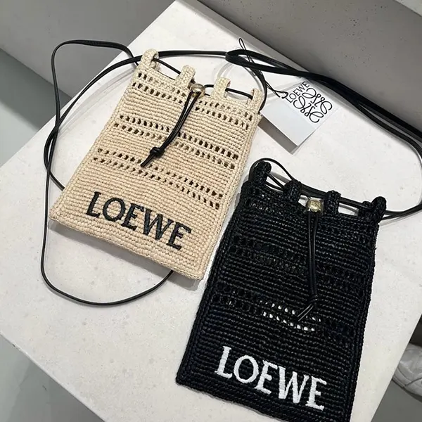 ロエベ pocket ペブル ラフィア かごバッグ 偽物 ショルダー C756PHPX05