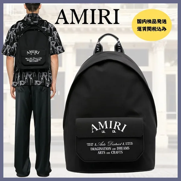 アミリ ロゴプリントバックパック パロディ ami6651222