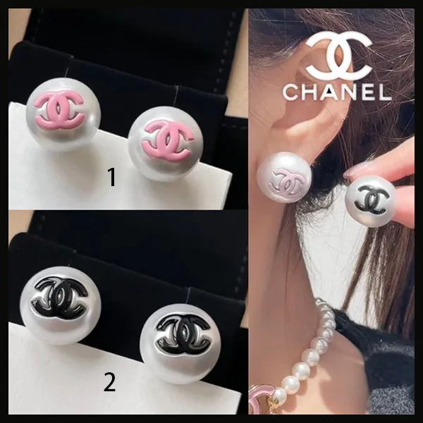 シャネル パール×CCマーク ロゴ ピアス 偽物 レジン 2色 xnr145222