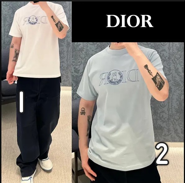 ディオール ロゴ入り コットン Tシャツ 583J696C0554