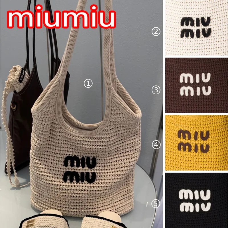 【日本未入荷】ミュウミュウ スーパーコピー IVY ラフィア風織りトートバッグ 5色 miu0607