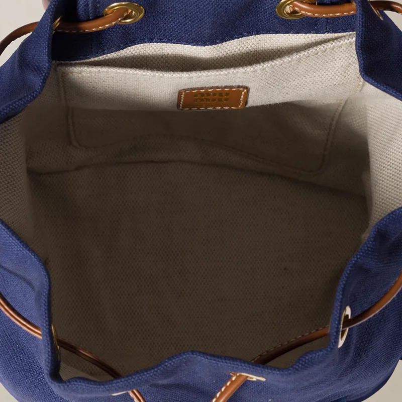 ミュウミュウ 並行輸入品 キャンバスxレザー バックパック 2色 miu0609