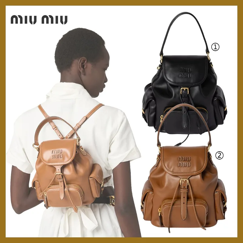 ミュウミュウ レザー バックパック コピー商品 2色 miu0610