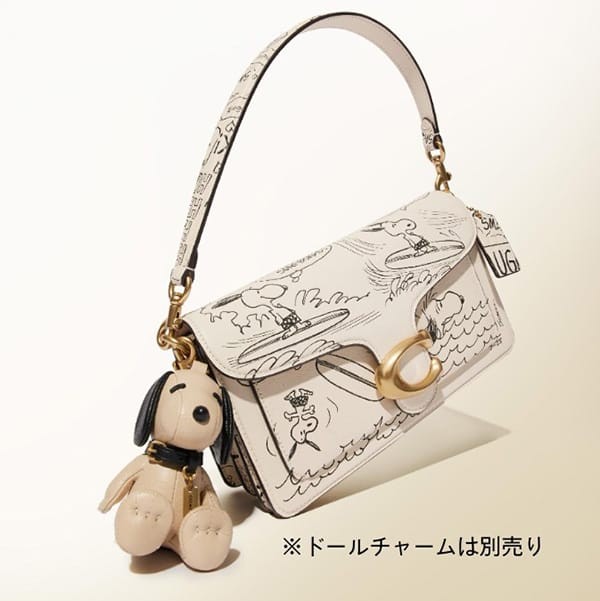 高品質スヌーピー限定コラボ【コーチ】タビーショルダーバッグ26 CCB04