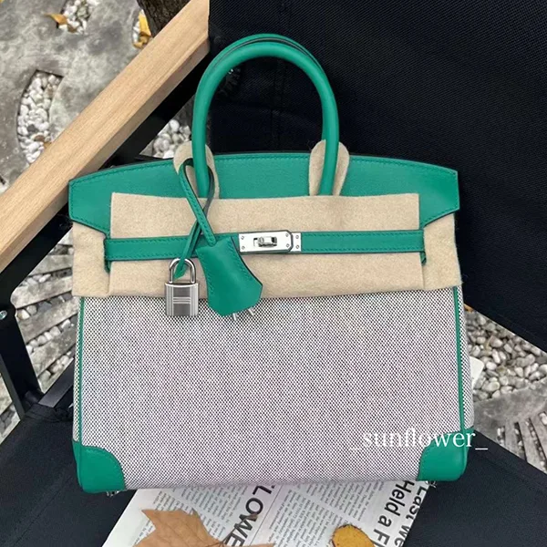 激安エルメス バーキン25cm トワル ミント/S金具 h2571613
