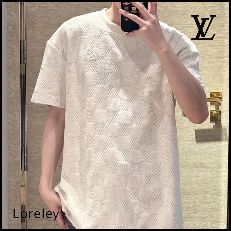 夏の定番 ルイヴィトン ダミエ フレンチテリー Tシャツ 1AHUVB