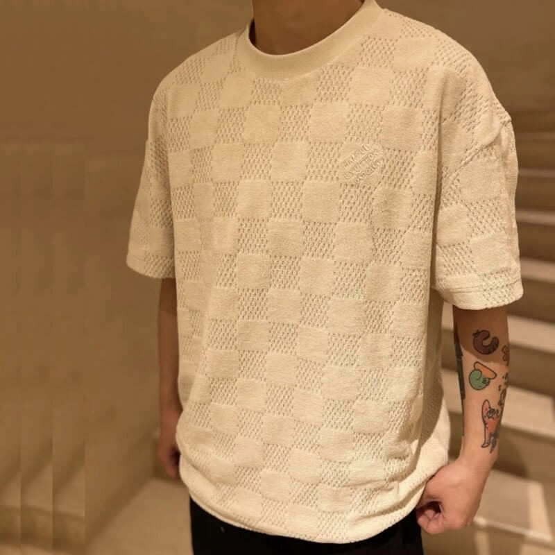 夏の定番 ルイヴィトン ダミエ フレンチテリー Tシャツ 1AHUVB