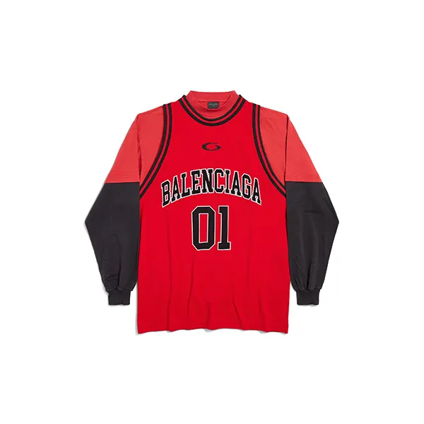 送料無料バレンシアガ Basketball Series レイヤード 長袖Tシャツ 822176TR