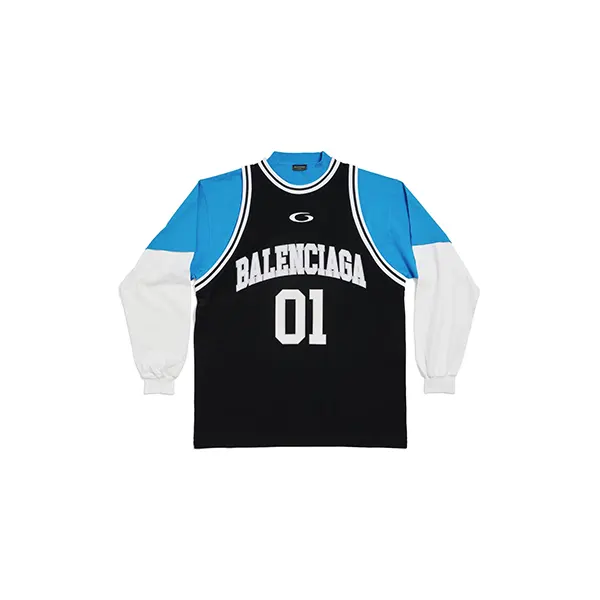 送料無料バレンシアガ Basketball Series レイヤード 長袖Tシャツ 822176TR