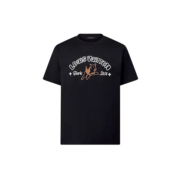 追跡付ルイヴィトン n級品 エンブロイダードコットンTシャツ 1AFQ71