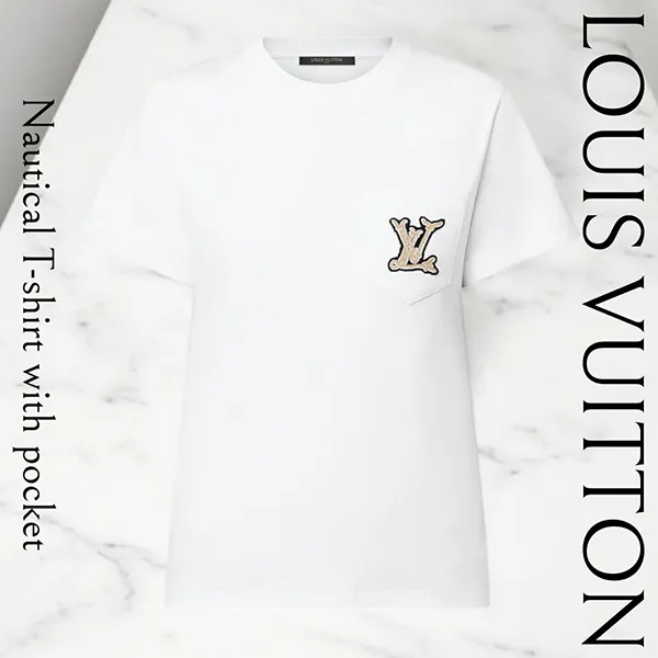 贈り物にもピッタリ★新作レディース*ルイヴィトン*ポケット付き 航海 Tシャツ コピー ホワイト 半袖 c25081602