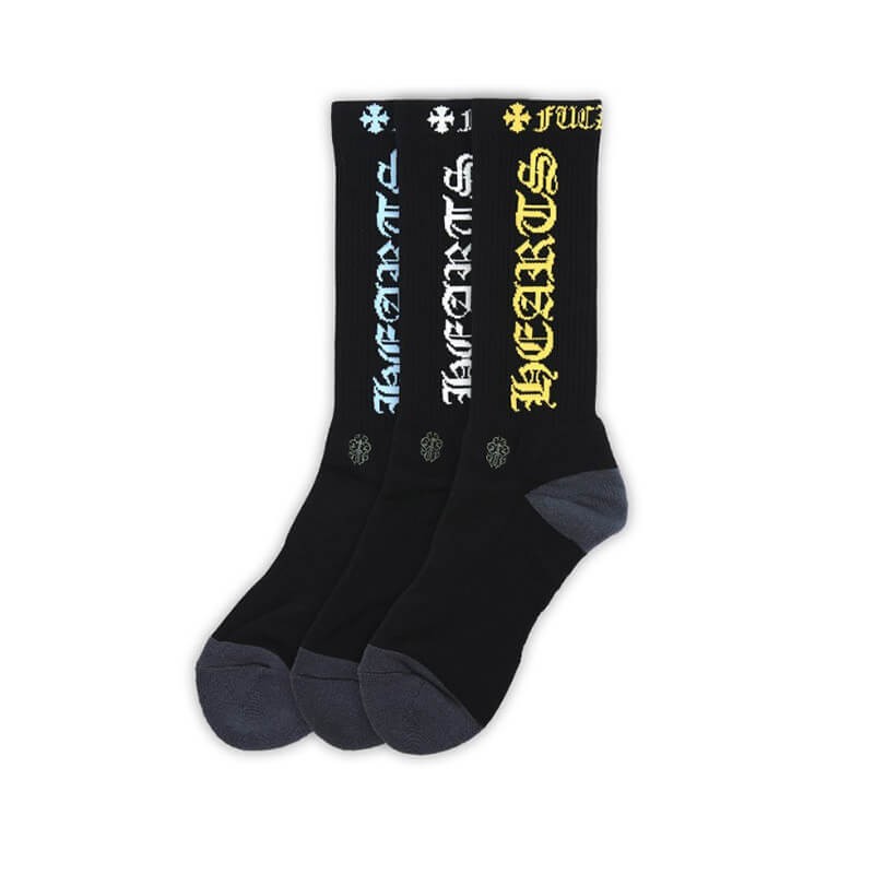 クロムハーツ ソックス 偽物 靴下 3足セット 全10種★入手困難