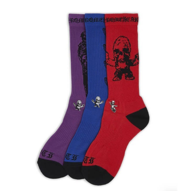 クロムハーツ ソックス 偽物 靴下 3足セット 全10種★入手困難