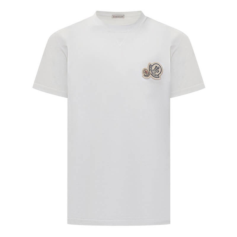 モンクレール ダブルロゴ Tシャツ 偽物 コットン スリムフィット 8C00076