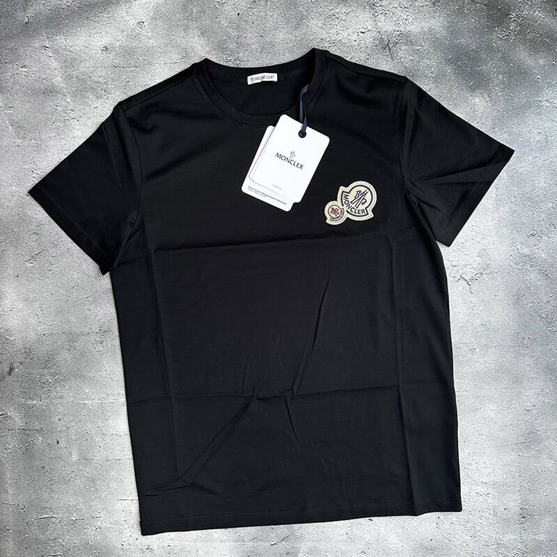 モンクレール ダブルロゴ Tシャツ 偽物 コットン スリムフィット 8C00076