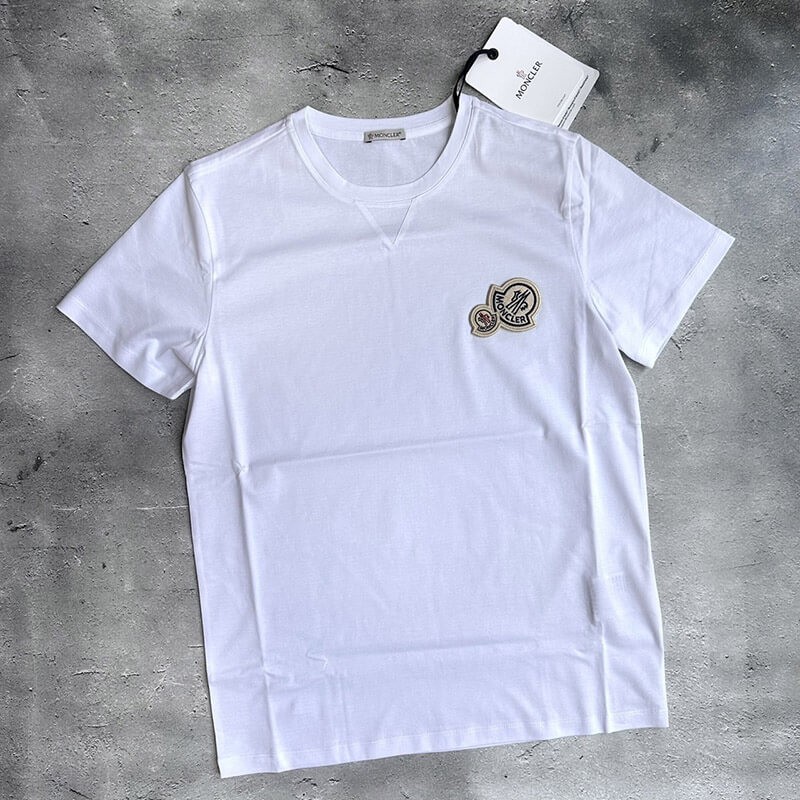 モンクレール ダブルロゴ Tシャツ 偽物 コットン スリムフィット 8C00076